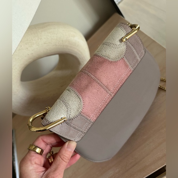 Chloe Drew Bag Crossbody Chain / multicolor suede patchwork 🌸 - Picture 15 of 15